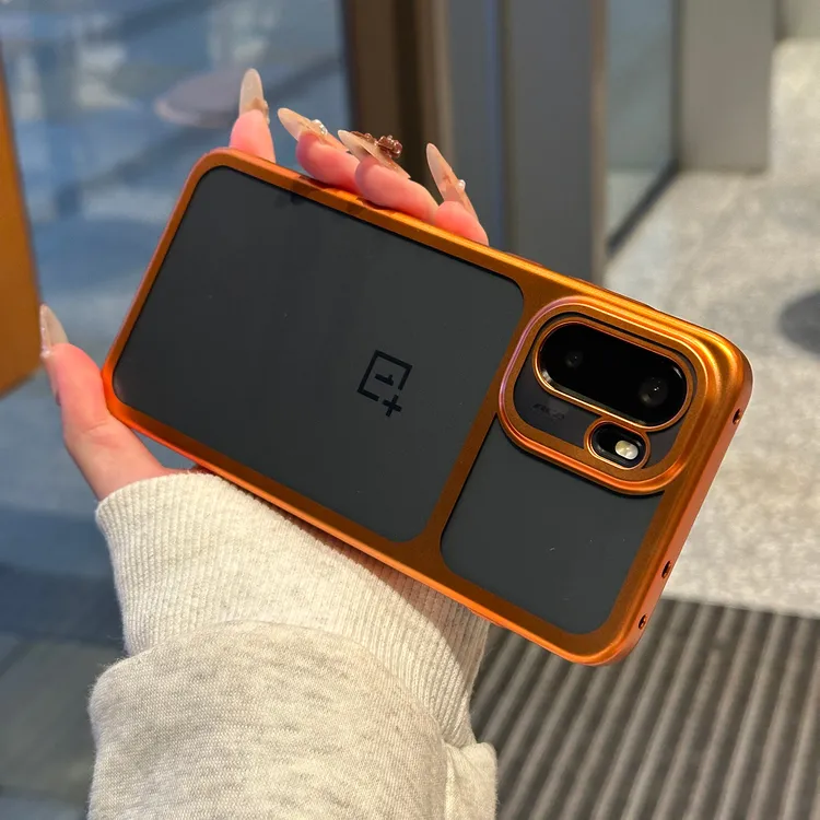 适用一加ace6手机壳新款一加15电镀半透明1+13T硬壳1加aec6防摔套