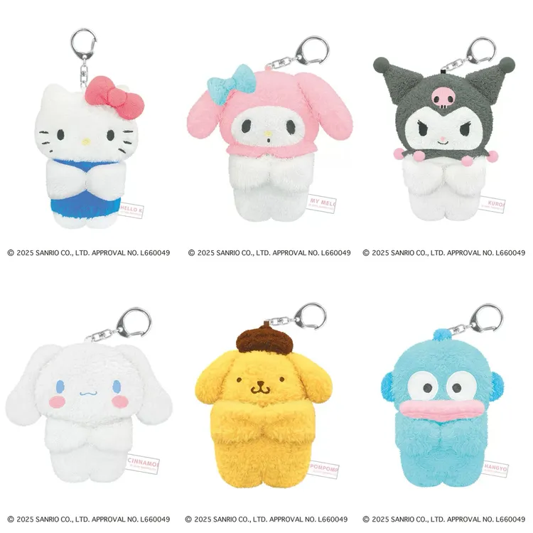 日版正品三丽鸥坐姿小公仔&扁扁基础款坐姿毛绒挂件sanrrio