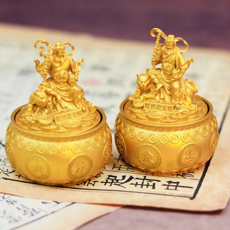 新款可旋转招财摆件适合家居办公室客厅玄关装饰把玩创意财神中式