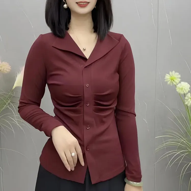 长袖T恤女洋气外穿早秋新款时尚显瘦设计感打底衫长袖衬衫女上衣