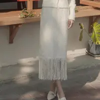 【品牌撤柜款ZB】中长款显瘦常规中长裙流苏秋冬长裙QYM001158