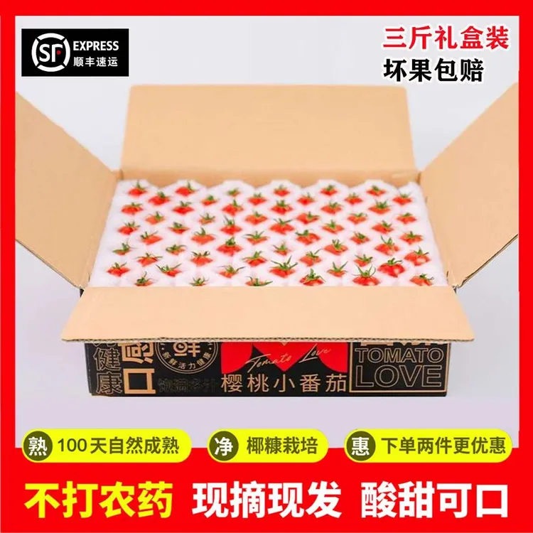 【礼盒装顺丰包邮】3斤粒收樱桃番茄【夏天不带叶片】西红柿非圣女果