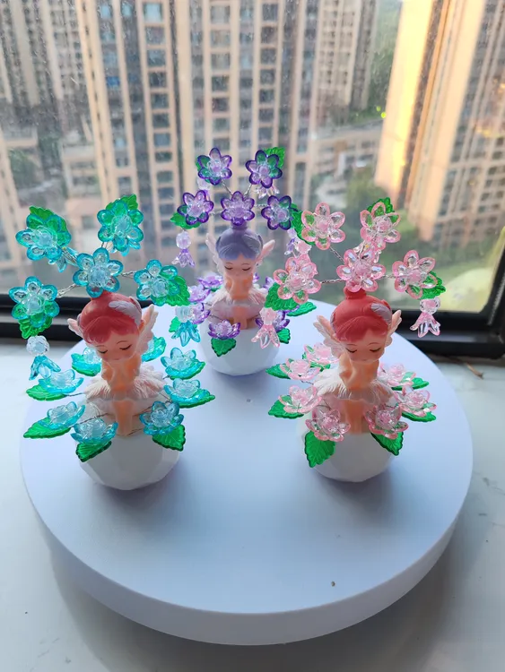 妍妍小手工好运连连小盆栽材料包亲子diy创意手工高颜值手工花