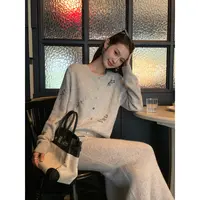 【浪漫舞会】RARE ZZ轻奢设计感手工钉珠亮片绵羊毛针织衫女