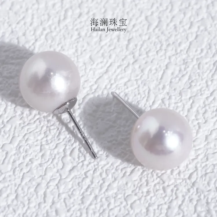 [性价比款]极光淡水珍珠耳钉大点位爱迪生S925银针珠光璀璨