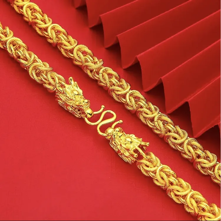 合金项链 【龙骨项链】男士男款时尚潮流大气经典霸气素款百搭粗款