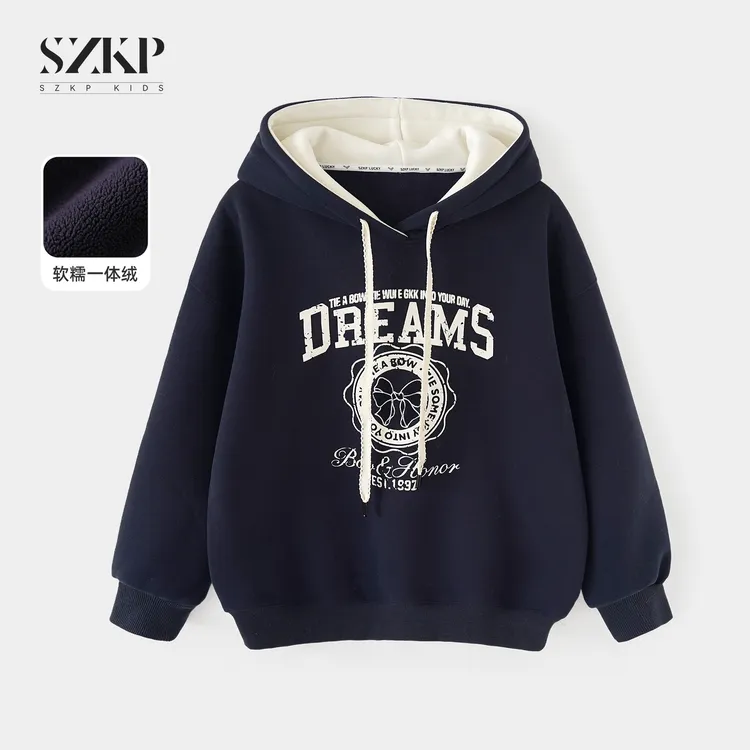 SZKP冬季新款女童装保暖上衣中大童休闲儿童加厚卫衣YNYD556596