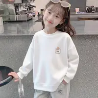 女童卫衣春秋2025新款中大童洋气女孩加绒卡通长袖上衣小众时髦潮