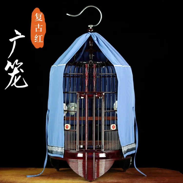 复古红广式画眉鸟笼八哥鸟笼老竹制作鸟笼