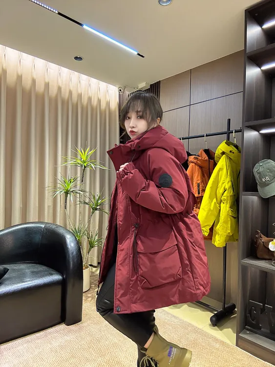 韩版加厚夹棉收腰连帽冲锋衣棉服欧货冬季女装外套小个子棉衣棉袄