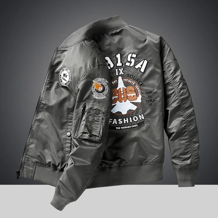 春季潮牌外套MA1飞行员夹克薄款刺绣棒球服户外休闲情侣机车上衣