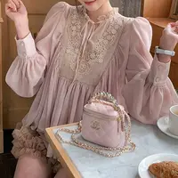 【mimius】肉肉 日系温柔定染色蕾丝衬衫 G03132
