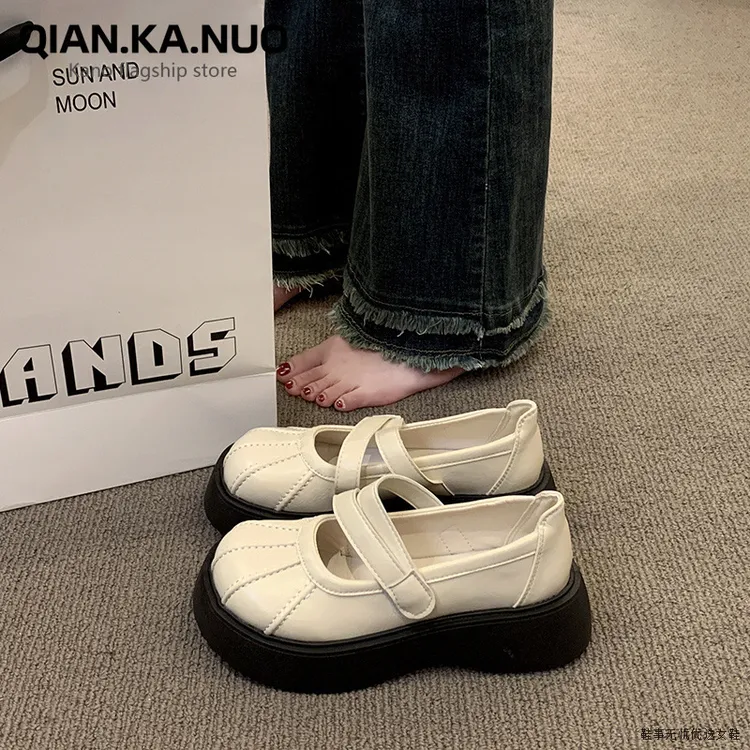 升级款高端厚底小个子增高玛丽珍鞋女2025春秋新款配裙子JK制服单