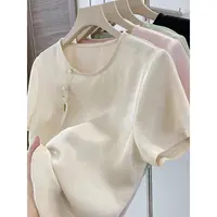 Y03新中式女装复古圆领斜襟衬衫2024年R夏季新款流苏宽松百搭上衣