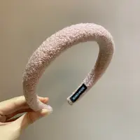 秋冬美拉德毛绒法式复古粉色发箍