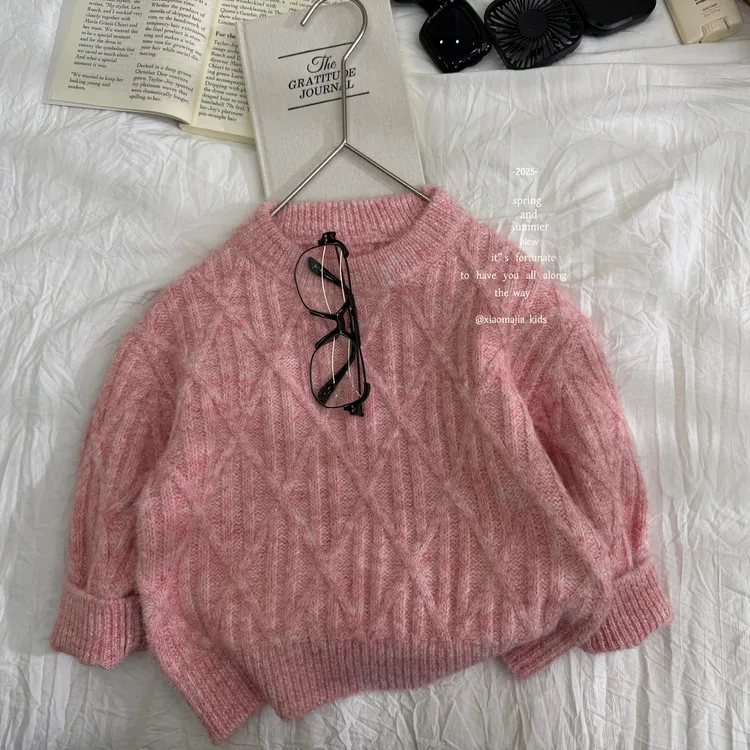 W小马家2025秋冬款儿童针织套头毛衣S-7092穿搭毛衣外套