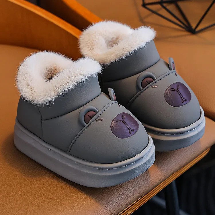 防水秋冬季儿童棉鞋男童女童包跟室内外保暖防滑软底加厚棉鞋