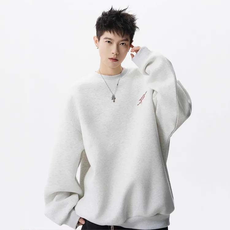 男秋冬宽松美式圆领卫衣长袖宽松潮牌美式风情侣秋季男款港风日常