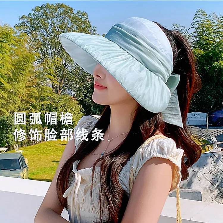 草帽太阳帽防紫外线新款遮脸帽子夏季轻奢薄款百搭小防晒帽渔夫帽