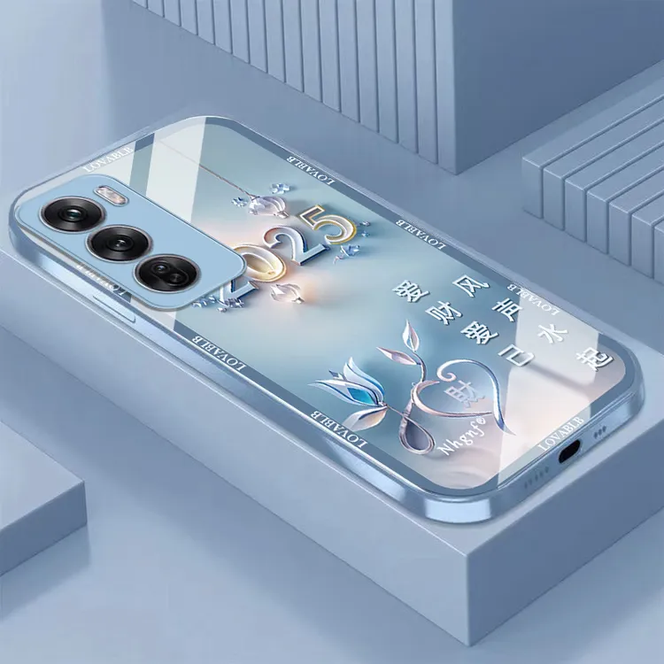 爱财爱己OPPOReno12手机壳PJV110全包防摔散热新款轻奢耐脏玻璃壳