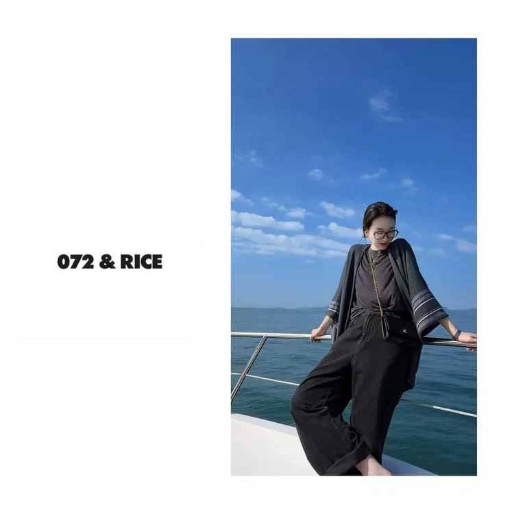 072 & RICE【晴川】羊毛 秋季休闲针织披肩开衫 32LE076