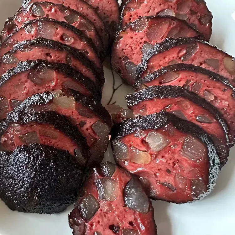 湖南邵阳特产柴火多肉猪血丸子农家自制烟熏血粑圆子武冈血豆腐粑