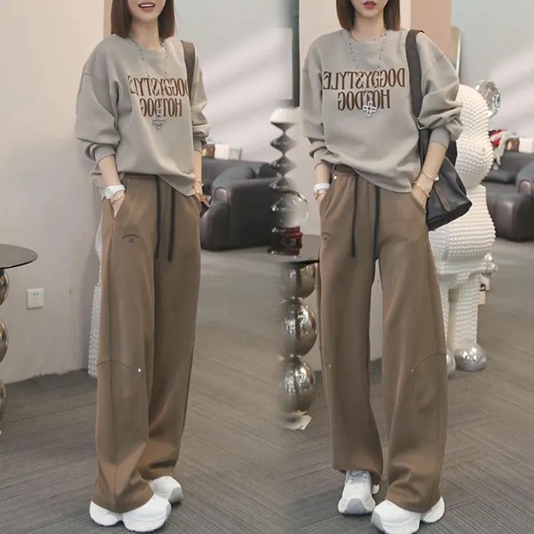 2025超火两件套新款百搭圆领卫衣女百搭宽松休闲裤时尚巨显瘦套装