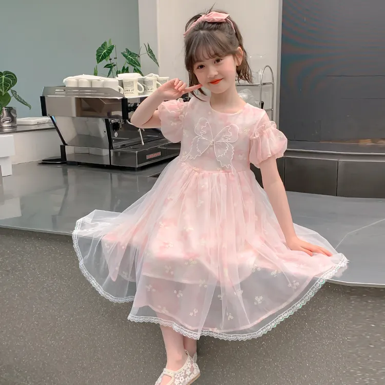 女童连衣裙夏款2025新款儿童洋气韩版裙子中大童公主裙女孩童装潮