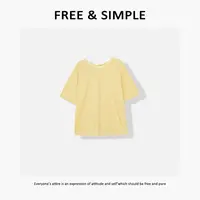 Free&Simple-‘云朵感’极简简易绑带设计正反两穿短袖T恤-T1006
