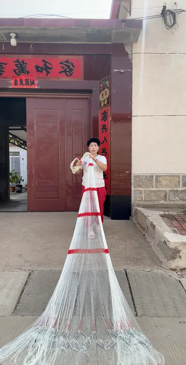 机制大力马2指5米撒开直径七米半，重量十斤，铅坠横拼接一开到顶