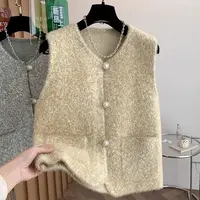 飞飞家~定制珍珠扣马甲！！叠穿搭配高级感~百搭气质#针织衫Y9394