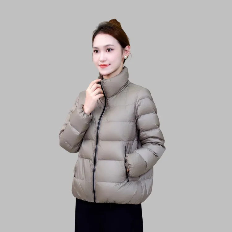 秋冬新款立领羽绒服保暖女款外套90白鸭绒羽绒服时尚穿搭秋冬新品