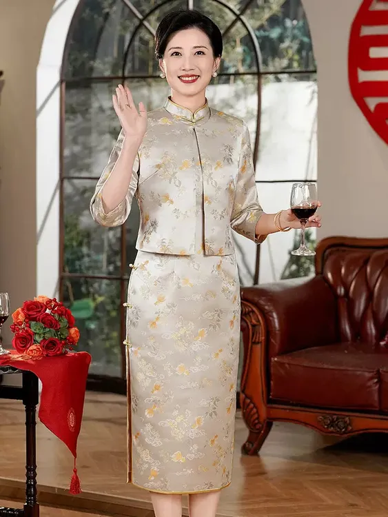 喜家婆精品女装新中式国风旗袍喜婆婆婚宴装2025春夏新款妈妈礼服