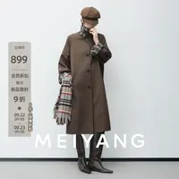 美洋MEIYANG 晨雾二号风衣 105+英伦画报！复古格纹拼接外套-周一
