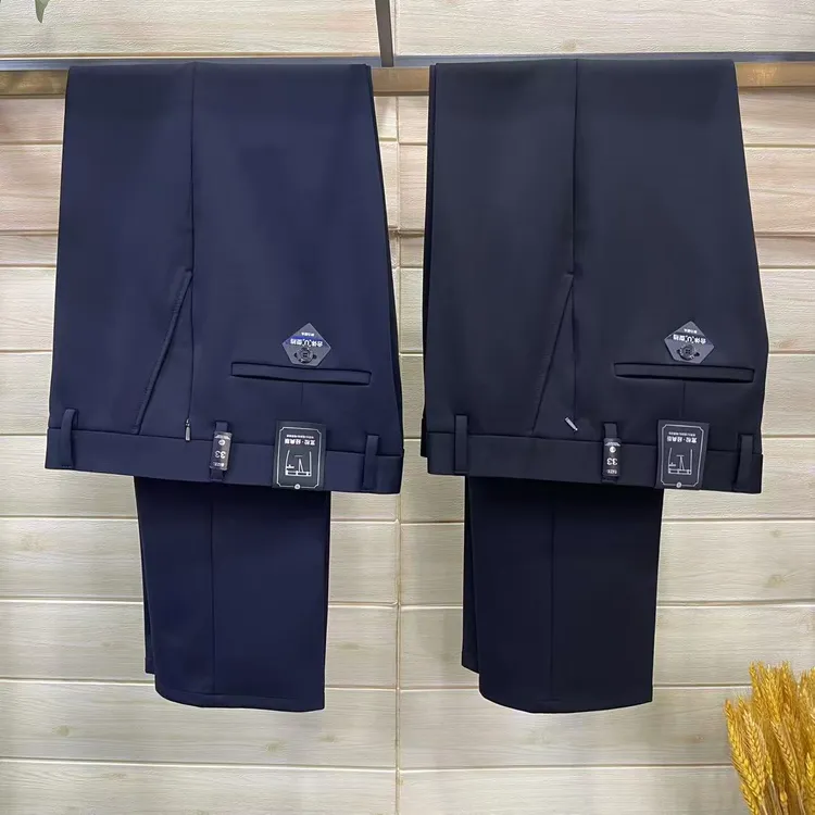 高端订制秋冬季高密高织莱赛尔商务高腰深档宽裤腿西裤，腿20-24