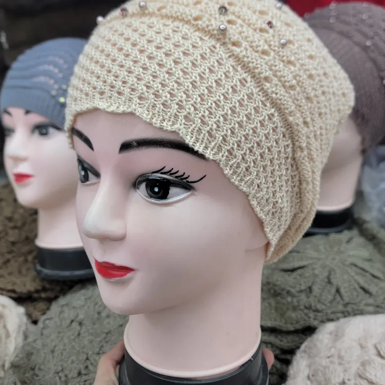 街头风冬季包头帽花朵轻职风帽子女士堆堆帽防风加厚سەتكە نۇسقا