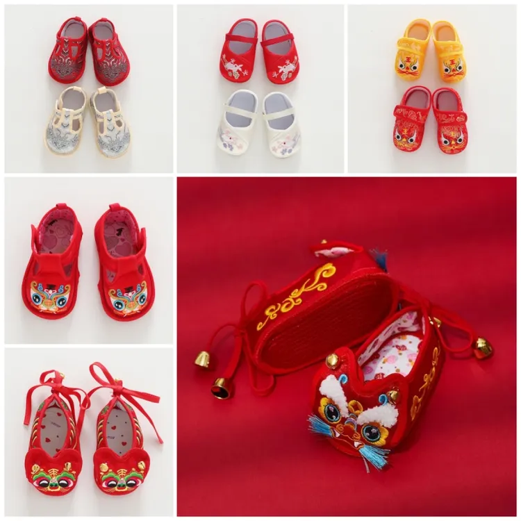 新中式国风周岁鞋男女宝宝虎头鞋婴幼儿老虎鞋抓周软底宝宝学步鞋