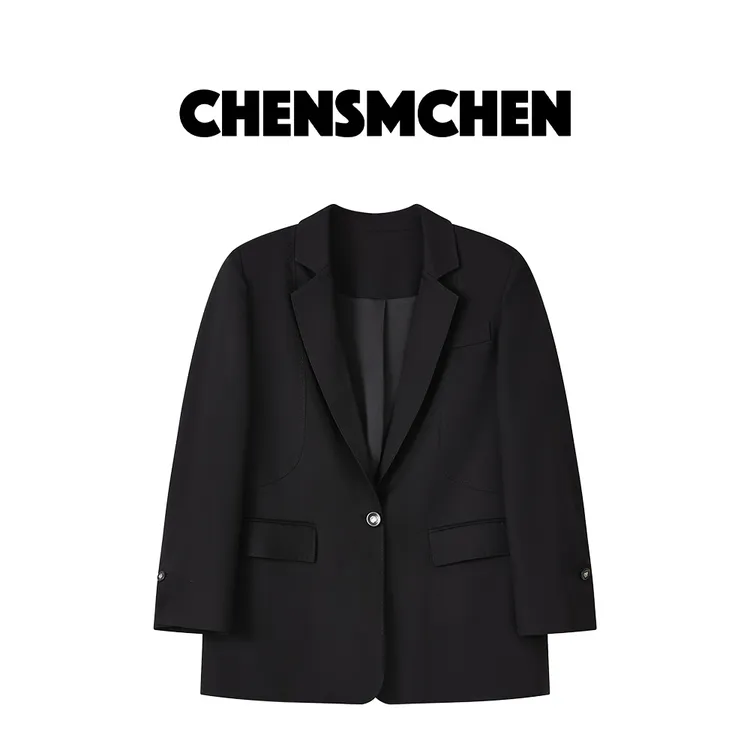 CHENSMCHEN 莱赛尔一粒扣西装女春季时尚百搭显瘦外套CSEX1011MX