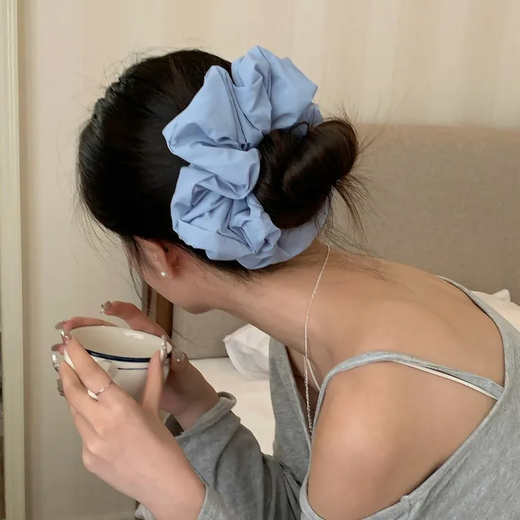 超柔软奶油色云朵海绵大肠圈发绳简约百搭扎发皮筋头绳马尾发饰