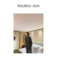 28732早秋款女装韩系休闲宽松条纹百搭短袖T恤