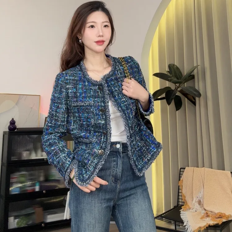 【妖蓝】25秋冬新款经典款小香风外套女轻奢显白高级感设计师款上衣
