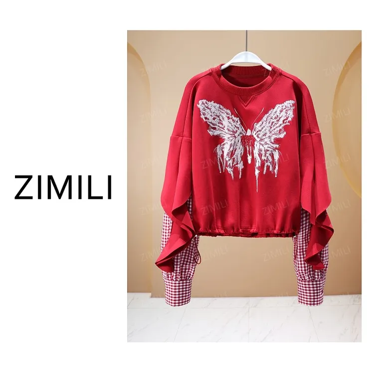 【亮哥欧货女装】冬季热感绒《火焰红》长绒棉亲肤超柔卫衣26581-K3