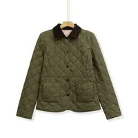 撞色拼接翻领经典菱形格棉服1688-353-9400