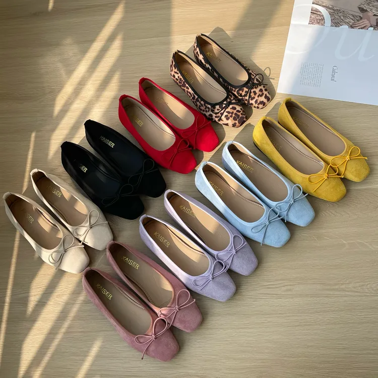 凯撒KAISER法式百搭平底蝴蝶结浅口芭蕾舞鞋（KS1208）