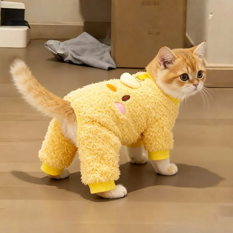 可牵引猫咪衣服秋冬款小猫布偶猫英短蓝猫猫防掉毛宠物冬季绒服装