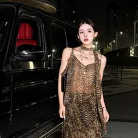 G. yantong/郭彦彤度假风复古豹纹吊带夏季性感显瘦轻奢DDL68