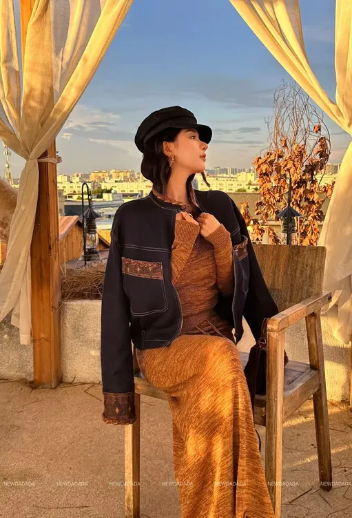 利达 NEW DADADA百搭复古秋季短款时尚休闲修身气质外套CHZ1467