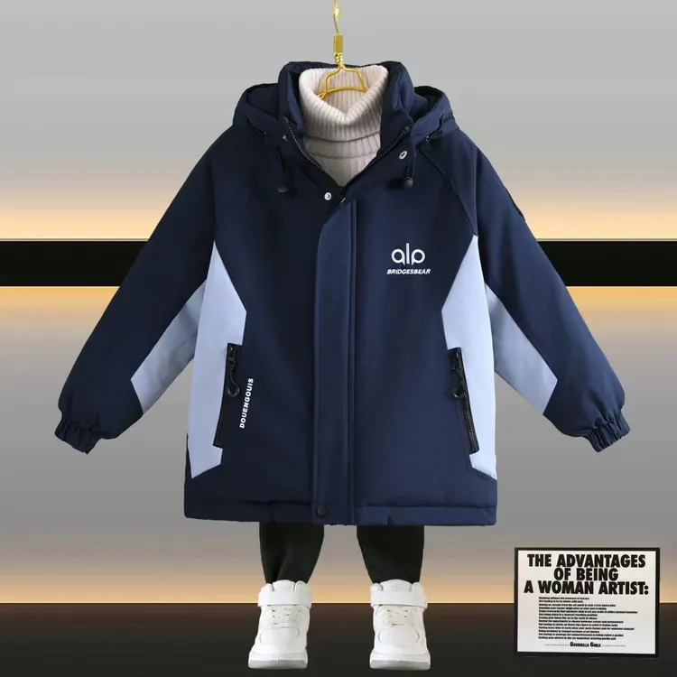 男童棉服秋冬工装棒球棉服2025新款儿童男孩加厚棉衣