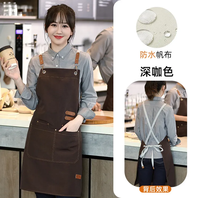 西藏包邮网红帆布防水高颜值加厚耐磨防溅防水围裙男女同款日常