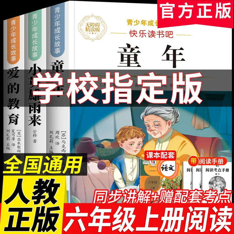 快乐读书吧六年级上册必读课外书籍童年人教版小英雄雨来爱的教育